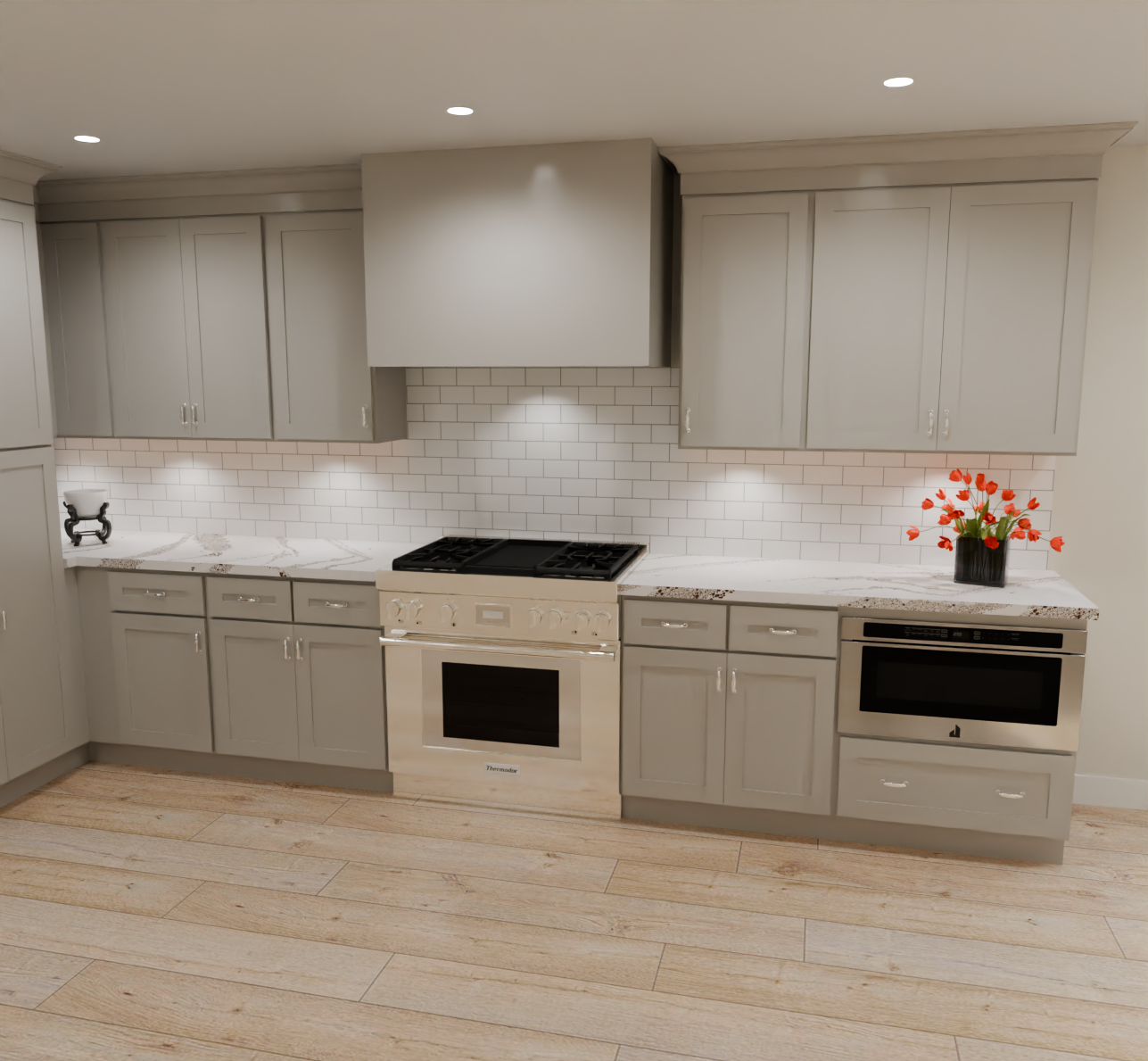 Detailed 15x13 Kitchen with 5-Piece Drawer Front - Misty Grey