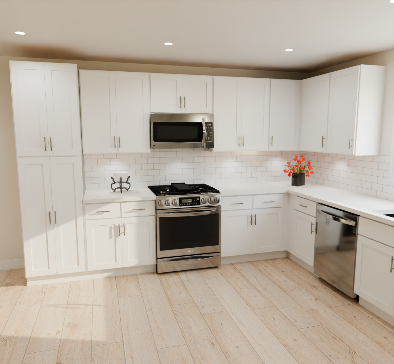 Simple Elegant 15x13 Kitchen - White