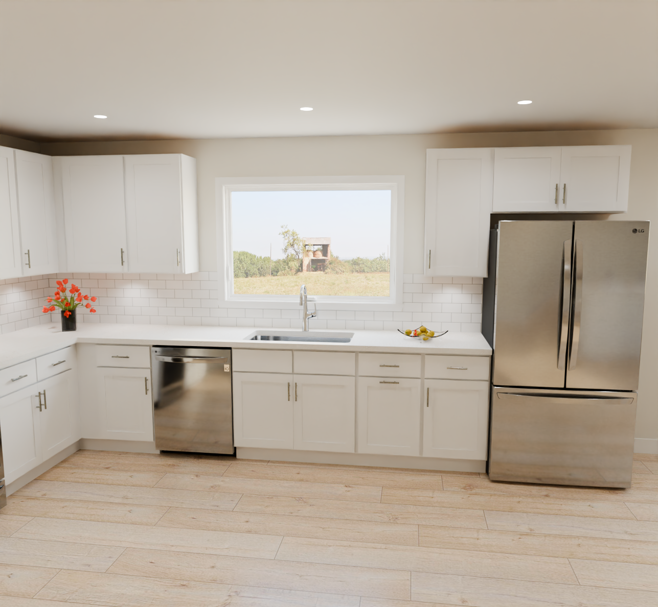 Simple Elegant 15x13 Kitchen - White