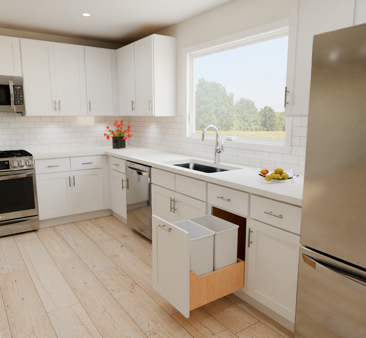 Simple Elegant 15x13 Kitchen - White