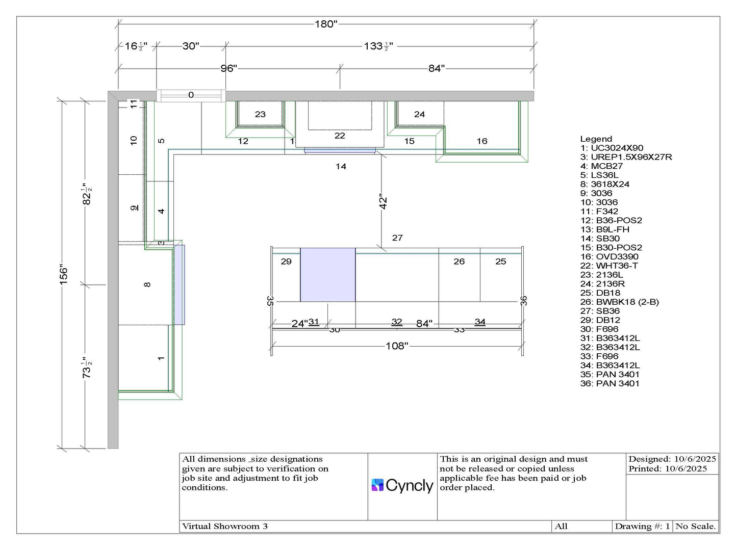 Designer 13x15 Kitchen with 5-piece Drawer Front - 2 Toned White and Harvest