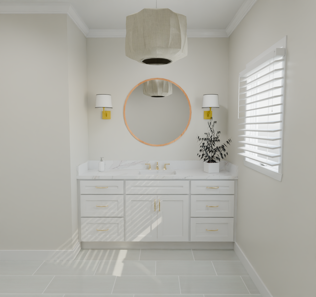 White Single Vanity
