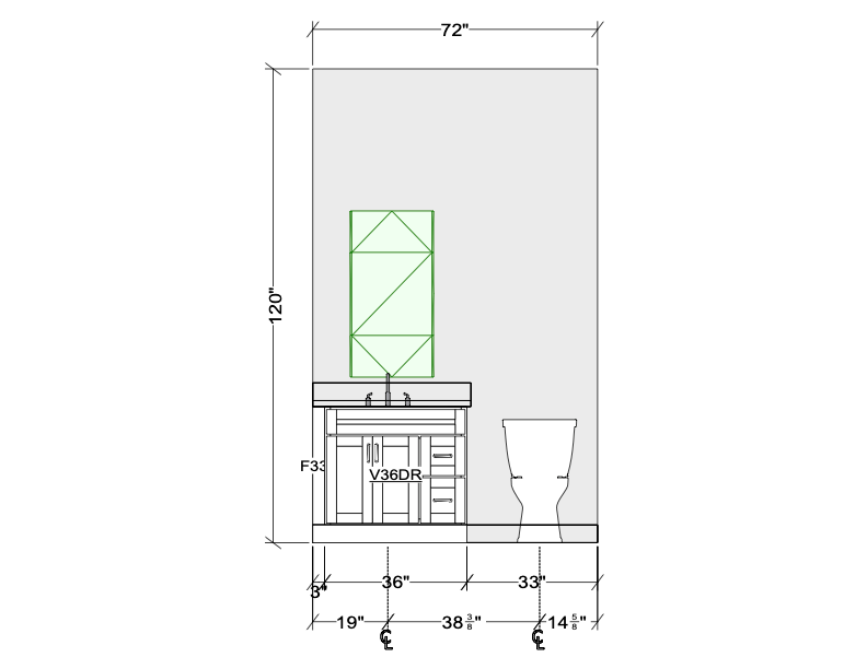 Misty Grey Powder Vanity