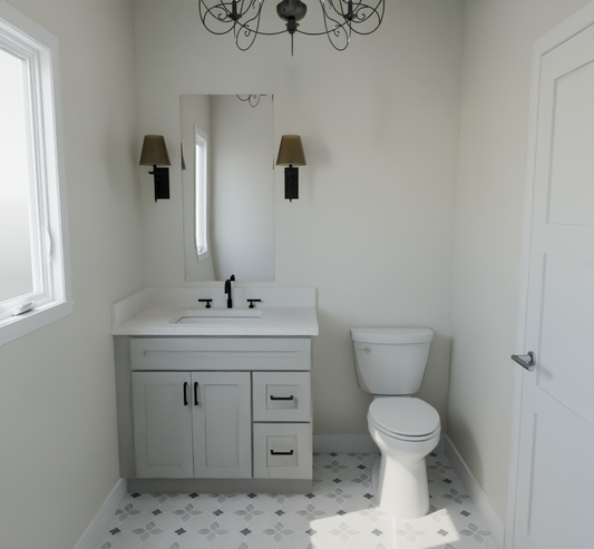 Misty Grey Powder Vanity