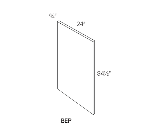Base End Panel, 24″W X 34-1/2″H X 3/4″ Thick