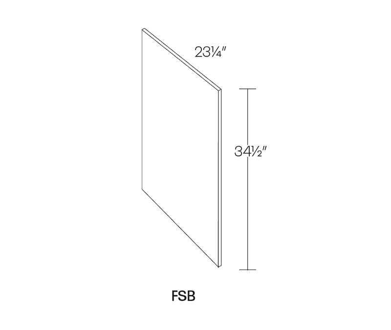 Veneer Base End Skin, 23-1/4″W X 34-1/2″H X 1/4″ Thick