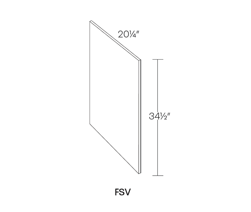Finished Vanity Skin, 20-1/4″W X 34-1/2″H X 1/4″ Thick