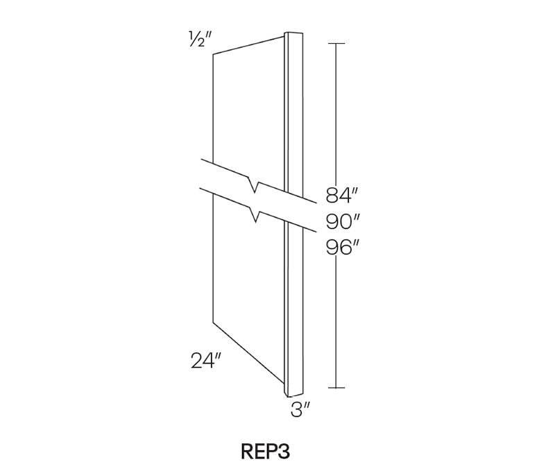 Refrigerator End Panel, 24″W X 96″H X 3″ Thick