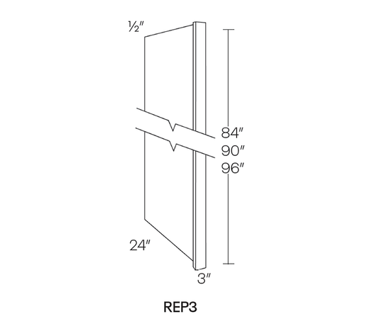 Refrigerator End Panel Assembled, 24″W X 84″H X 3″ Thick