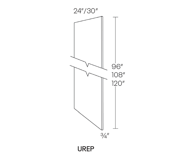 Utility End Panel, 24″W X 96″H X 3/4″ Thick
