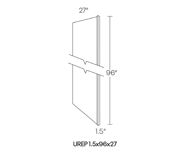 3/4″ Refrigerator End Panel Assembled, 27″W X 96″H X 1-1/2″ Thick