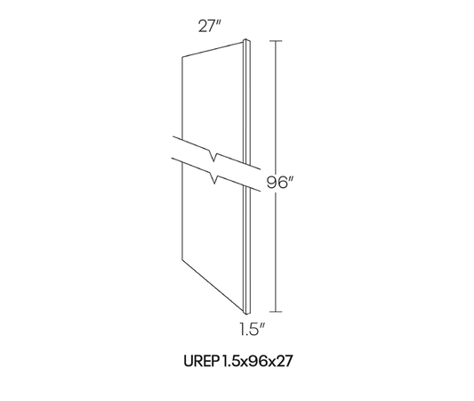 3/4″ Refrigerator End Panel Assembled, 27″W X 96″H X 1-1/2″ Thick