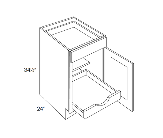 Base Cabinet, 1 POS, 21″W X 34-1/2″H X 24″D - Right Hinge