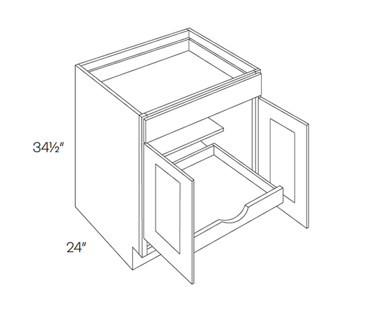 Base Cabinet - 5 Piece DF, 1 POS, 24″W X 34-1/2″H X 24″D
