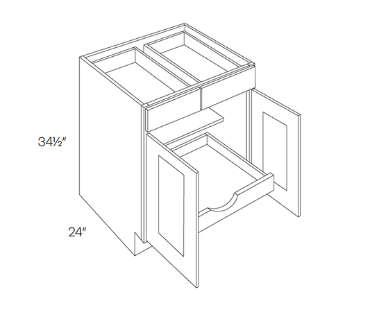 Base Cabinet - 5 Piece DF, 1 POS, 30″W X 34-1/2″H X 24″D