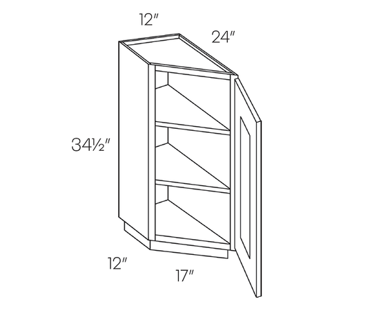Angle Base End Cabinet, 12″W X 34-1/2″H X 24″D