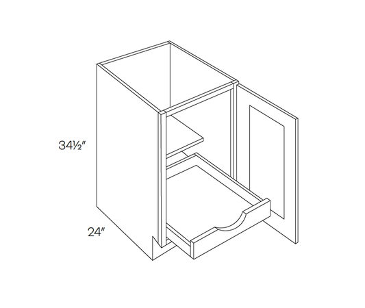 Base Cabinet, Full Height, 1 POS, 18″W X 34-1/2″H X 24″D - Left Hinge