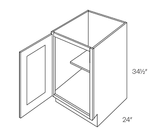 Base Cabinet, Full Height, 15″W X 34-1/2″H X 24″D - Left Hinge
