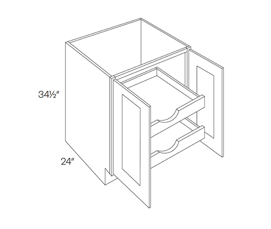 Base Cabinet, Full Height, 2 POS, 33″W X 34-1/2″H X 24″D