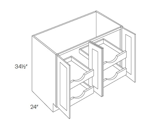 Base Cabinet, Full Height, 4 POS, 48″W X 34-1/2″H X 24″D