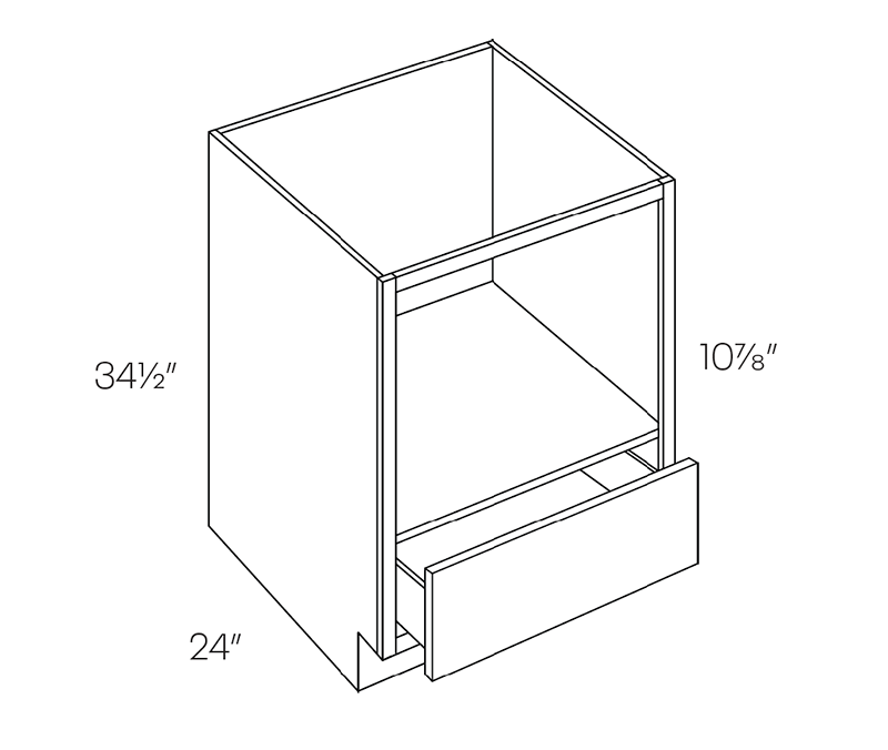 Microwave Base Cabinet, 27"W X 34-1/2"H X 24"D