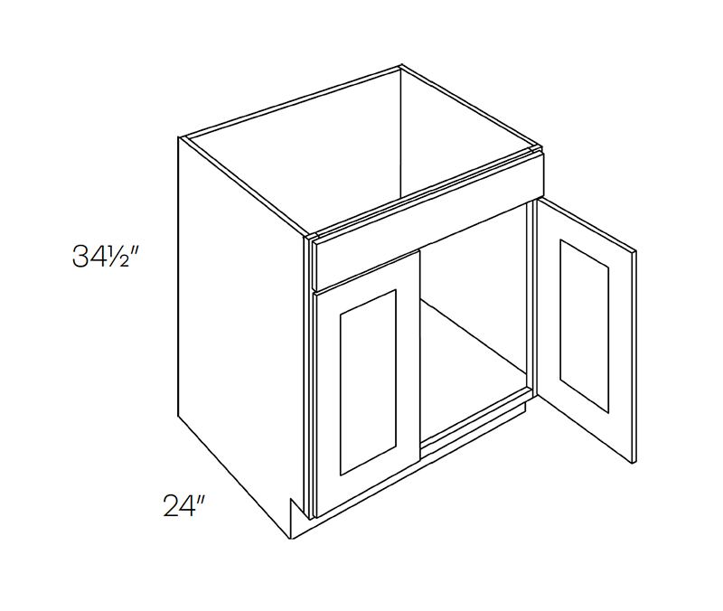 Sink Base Cabinet, 27″W X 34 1/2″H X 24″D
