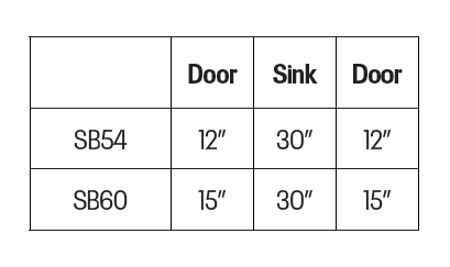 Sink Base Cabinet - 5 Piece DF, 60″W X 34 1/2″H X 24″D