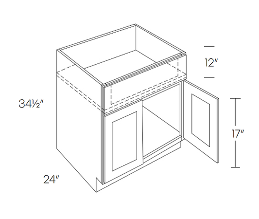 Farm Sink Base Cabinet, 36″W X 34 1/2″H X 24″D