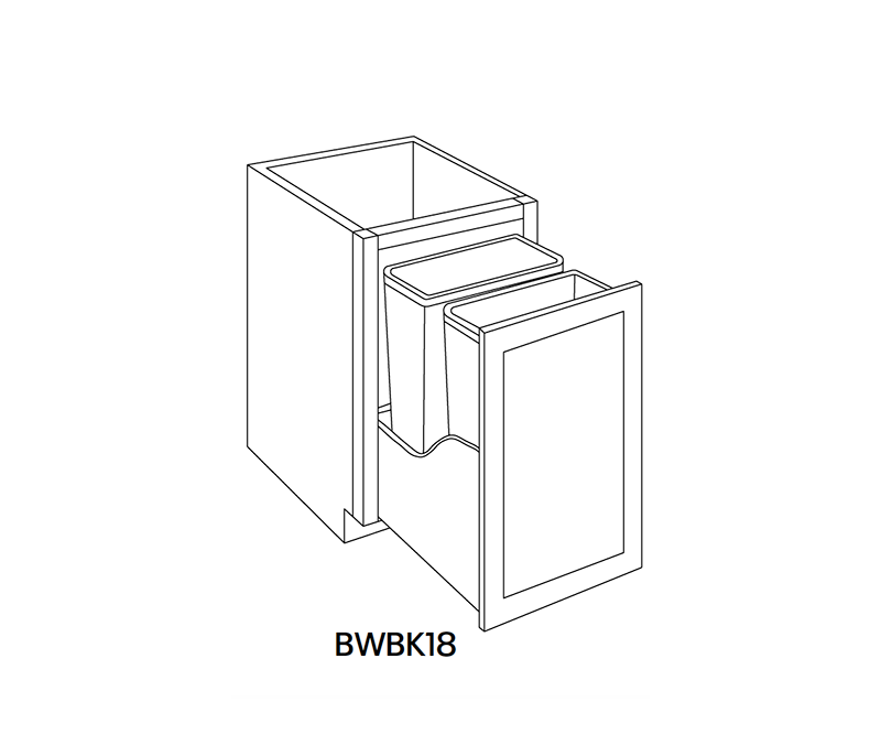 Base Wastebasket Cabinet, Full Height, 18″W X 34-1/2″H X 24″D