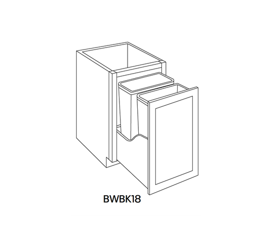 Base Wastebasket Cabinet, Full Height, 18″W X 34-1/2″H X 24″D