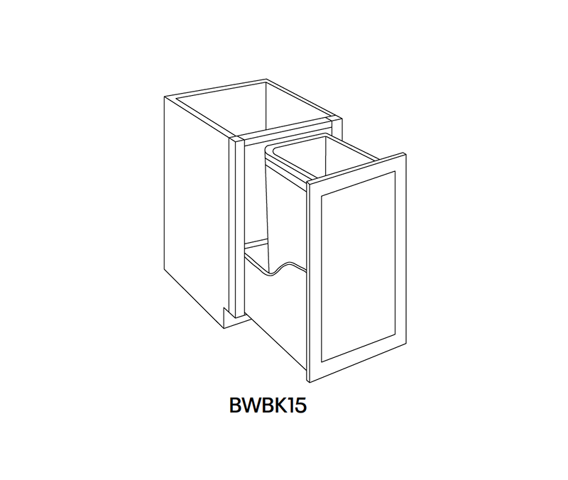 Base Wastebasket Cabinet, Full Height, 15″W X 34-1/2″H X 24″D