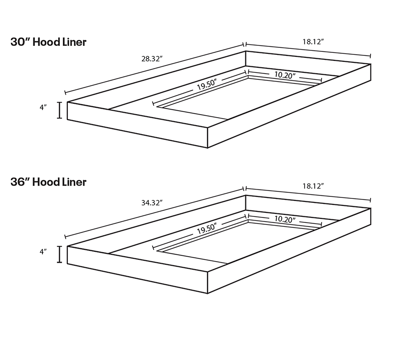 Straight Wood Hood, 30/33″W