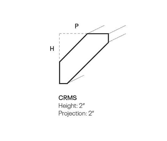 Crown Molding, Shaker, 2″H X 2″D X 96″L