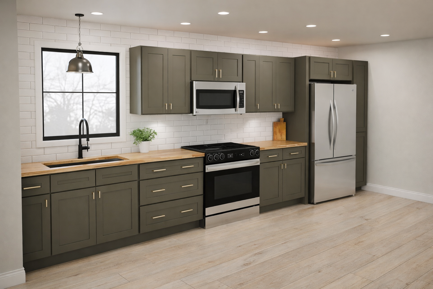 Smokey Grey Industrial Kitchen