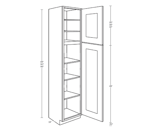 Utility Cabinet, 18″W X 84″H X 24″D, Right Hinge