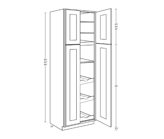 Utility Cabinet, With Pull Out Shelf (3), 24″W X 84″H X 24″D