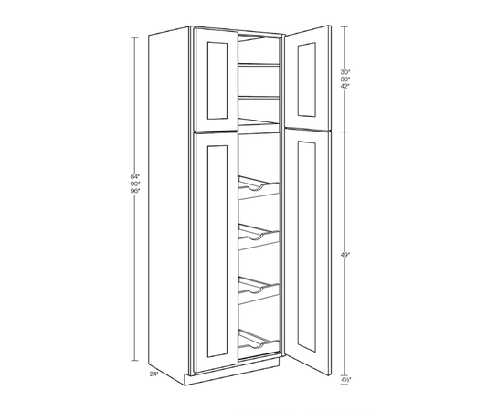 Utility Cabinet, With Pull Out Shelf (4), 30″W X 90″H X 24″D