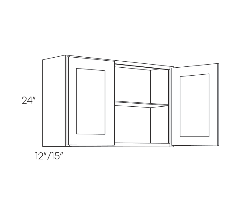 Wall Cabinet 15-in. Deep, 30″W X 42″H X 15″D