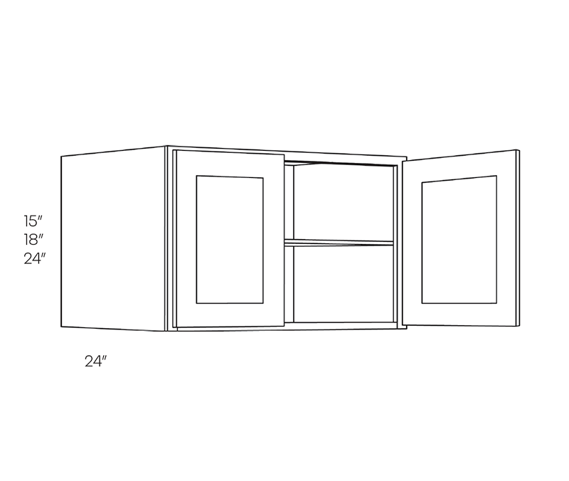 Wall Cabinet 24-in. Deep, 33″W X 18″H X 24″D