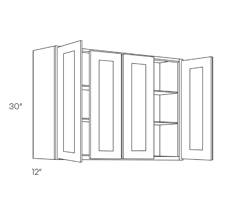 Wall Cabinet, 54″W X 30″H X 12″D