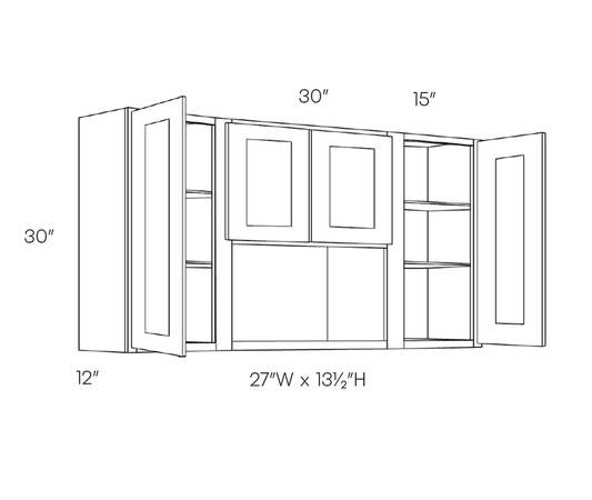 Wall Cabinet Open, 60″W X 30″H X 12″D