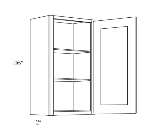 Wall Cabinet, 21″W X 36″H X 12″D, Left Hinge