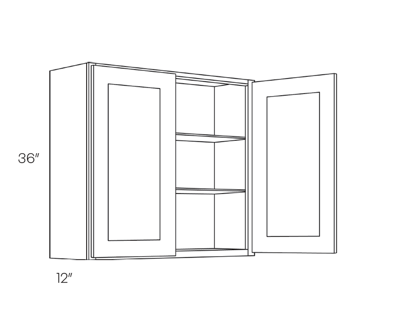 Wall Cabinet, 36″W X 36″H X 12″D