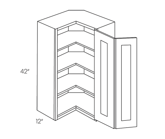 Square Corner Wall Cabinet, 24"W X 42"H X 24"D