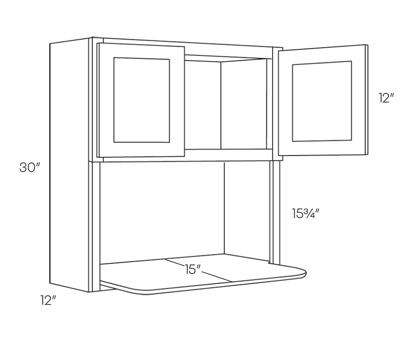 Wall Cabinet - Microwave, 30″W X 30″H X 12″D