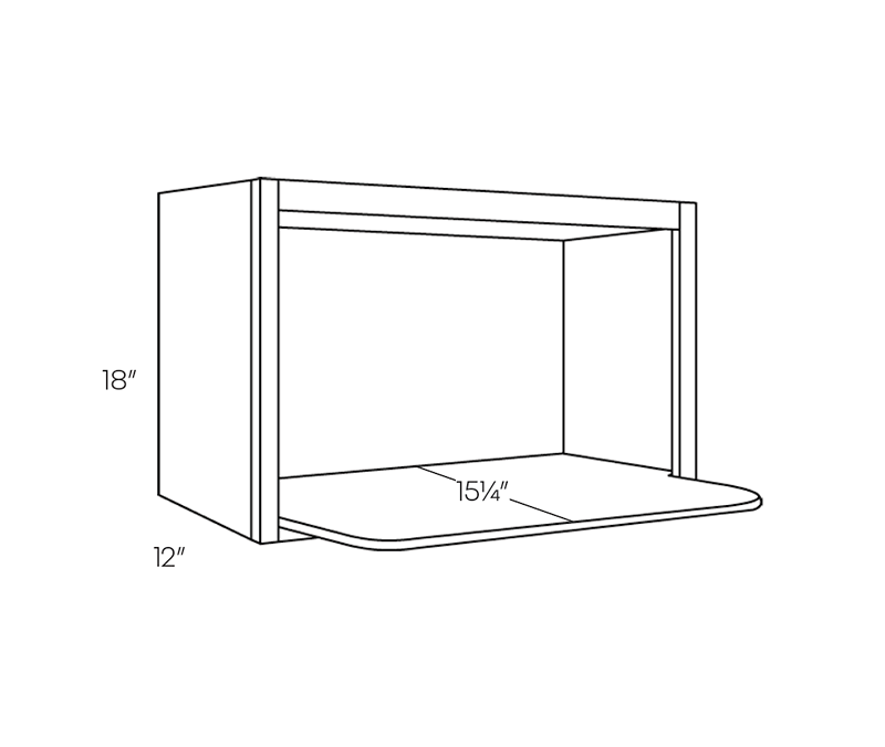 Wall Cabinet - Microwave, 30″W X 18″H X 12″D